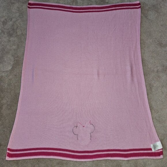 Disney Baby Minnie Mouse Pink Knit Baby Blanket Lovey 30x40 - Picture 5 of 5